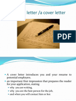 Application Letter /a Cover Letter