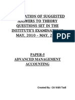 Compilation of Suggested Answers To Theory Questions Set in The Institute'S Examinations MAY, 2010 - MAY, 2017