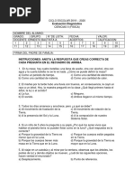 Examen de Diagnostico de Ciencias II