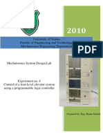 Control of A Four Level Elevator System Using A Programmable Logic Controller Experiment No 4 PDF