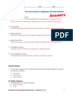 Introduction To Environmental Engineering Worksheet: Vocabulary Definitions