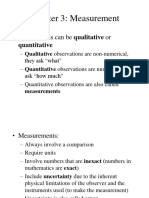 Chapter 3: Measurement: - Observations Can Be Qualitative or