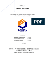 Tugas 3 Teknik Reaktor: Prodi D-Iv Teknik Kimia Produksi Bersih Jurusan Teknik Kimia Politeknik Negeri Bandung