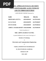 A Novel Approach To Data Security Using Cryptography Along With STT and Tts Through Python
