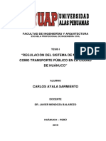 Regulacion Del Sistema de Mototaxi Como Transporte Publico en La Ciudad de Huanuco