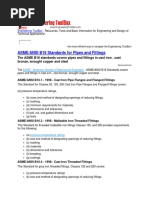 ASME/ANSI B16 Standards For Pipes and Fittings