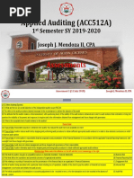 Applied Auditing (ACC512A) : 1 Semester SY 2019-2020