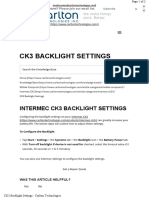 Intermec CK3 Backlight Settings