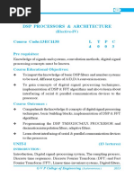 DSP Processors & Architecture: Course Code:13EC1138 L TPC 4 0 0 3