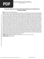 Anaerobic Digestion of Spent Wash Through Biomass Development For Obtaining Biogas