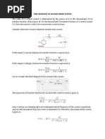 Time Response of Second Order System