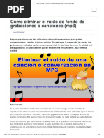 Como Eliminar El Ruido de Fondo de Grabaciones o Canciones (mp3) PDF