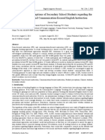 A Study On The Perceptions of Secondary School Students Regarding The Form-Focused and Communication-Focused English Instruction