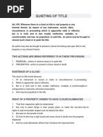 Quieting of Title: Two Actions Are Being Referred To in These Provisions