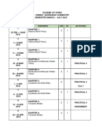 Scheme of Work Chm361: Inorganic Chemistry Semester March - JULY 2019