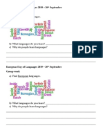 European Day of Languages 2019 - Worksheet