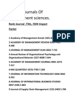 TOP 20 Journals of Management Sciences.: Rank Journal, Title, ISSN Impact Factor