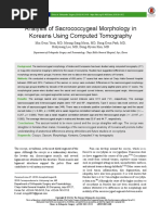 Analysis of Sacrococcygeal Morphology in Koreans Using Computed Tomography