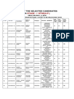 List of The Selected Candidates IN: Stage - I Ntse (H.P.)