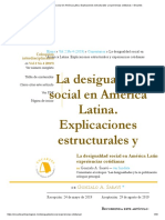 La Desigualdad Social en América Latina. Explicaciones Estructurales y Experiencias Cotidianas - Encartes