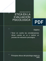 Etica en La Evaluacion Psicologica