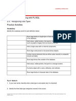 Database Programming With PL/SQL 2-3: Practice Activities: Recognizing Data Types