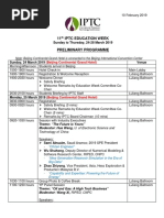 11 Iptc Education Week: Sunday To Thursday, 24-28 March 2019