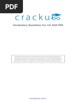 Vocabulary Questions For LIC AAO PDF: Downloaded From Cracku - in