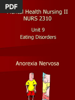 Mental Health Nursing II NURS 2310: Unit 9 Eating Disorders