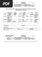 Acta de Devolucion de Medicamentos Por Vencimientos