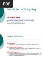 1-Indroduction To Embryology