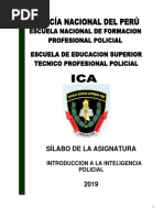 Sílabo de La Asignatura de Introduccion A La Inteligencia Prom. Espartanos Vi Semestre