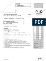Biology (Specification B) Byb4 Unit 4 Energy, Control and Continuity