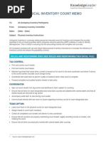 Physical Inventory Count Memo: Roles and Responsibilities (See Roles and Responsibilities Excel File) For Assignments)