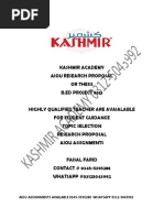 Kashmir Academy Aiou Research Proposal or Thesis B.Ed Project 8613