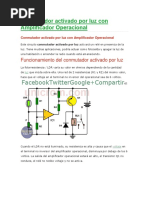 Conmutador Activado Por Luz Con Amplificador Operacional