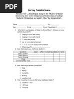 O o o o o O: Survey Questionnaire