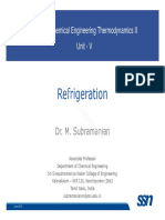 Refrigeration: CH6503 Chemical Engineering Thermodynamics II Unit - V