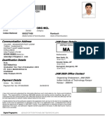 10 Jul 1998 Obc-Ncl Male: Communication Address JAM Exam Details