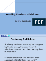 Avoiding Predatory Journals