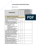 Cuestionario de Evaluacion y Aceptacion de Cliente