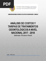 Estudio Nacional de Costos y Tarifas de Tratamientos Odontológicos 2017 2018 1 PDF