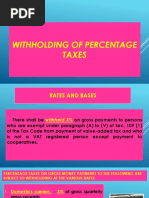 Withholding of Percentage Taxes