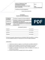 Actividad 6 - Plan de Auditoria Ambiental 1620248