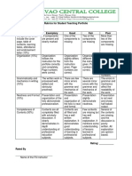 Rubrics For Portfolio