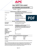 Material Safety Data Sheet: Battery Pack Containing Lead Acid Battery