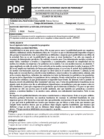 Evaluación Lectura Primero de Bachillerato