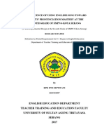 The Influence of Using English Song Toward Students' Pronunciation Mastery at The Seventh Grade of SMPN 6 Kota Serang