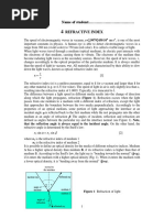 Name of Student: Refractive Index