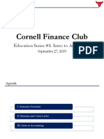 Cornell Finance Club: Education Series #1: Intro To Accounting